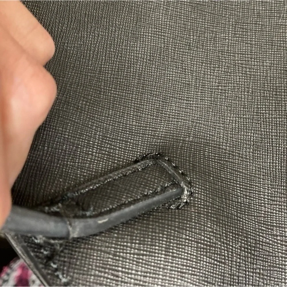 Tory Burch black saffiano leather laptop tote bag